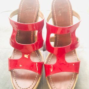 Christian Louboutin Bilbao red patent wedges